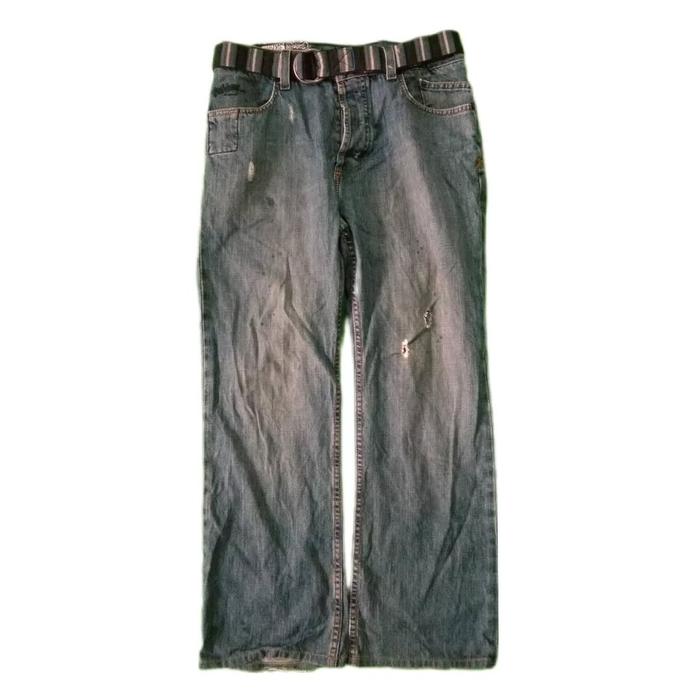 Billabong Rhyme Low Waist Punk Rock Alike Faded Hole With Belt Denim Jeans Celana Panjang Original S