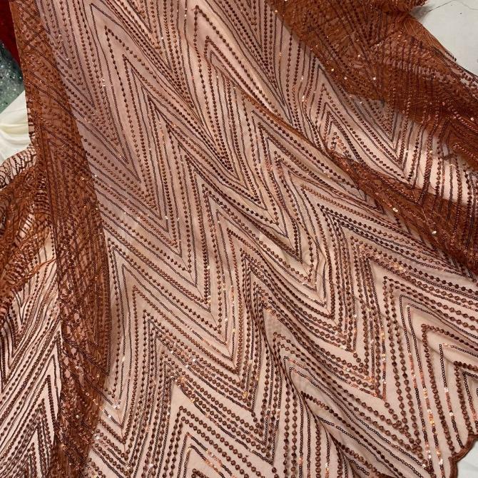 NEW kain tile payet sikwen spiderBrokat spider bahan kebaya
