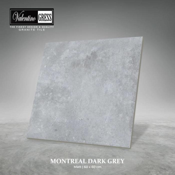 Valentino Gress Granit Lantai Montreal Dark Grey Matt 60x60 cm 4 Pcs 1,44m2 Harga Box
