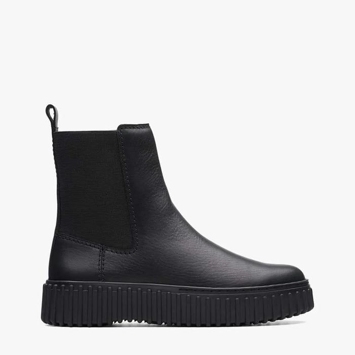 CLARKS Women's Boots Shoes Torhill Maple Leather Sepatu Boot Wanita Original - Black