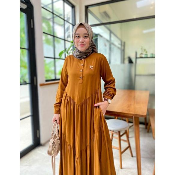 Gamis Premium Rayon Twill Uniqlo Terbaru Zahra Dress Rfilly