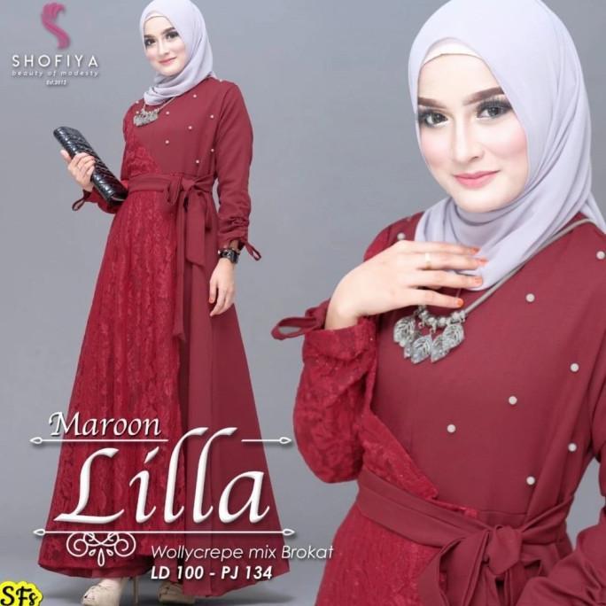Baju Kebaya Wanita Kebaya Brokat Modern LILLA DRESS Gamis Brokat