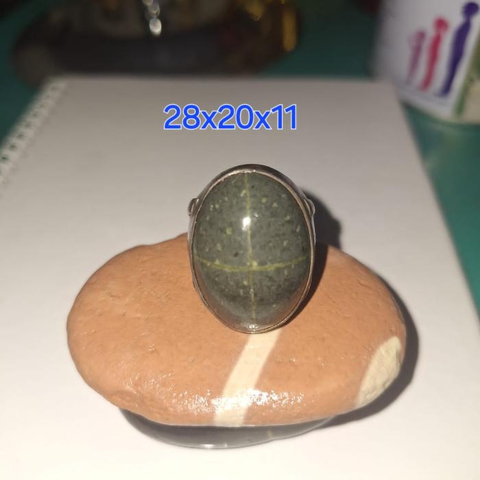 Batu cincin tapak Tali kuning emas Jalak uk  28 x 20x 11 Badar besi lengket magnet Ikat cincin besi 
