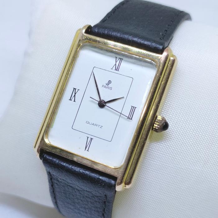 Jam tangan tank klasik arloji kotak vintage paris watch universal pria wanita swiss case gold classi