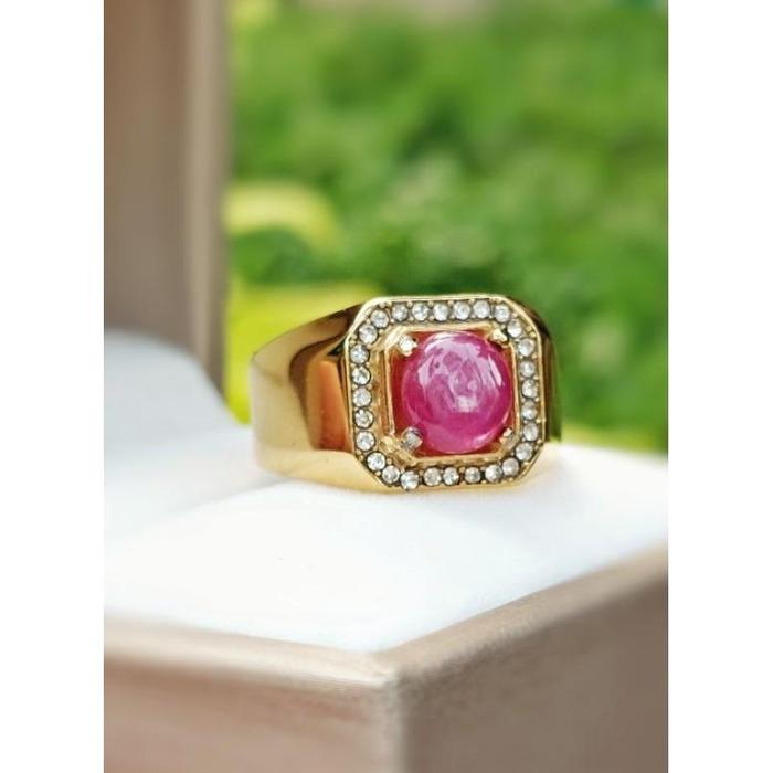 Cincin Batu Natural Ruby Star HQ Plus Memo