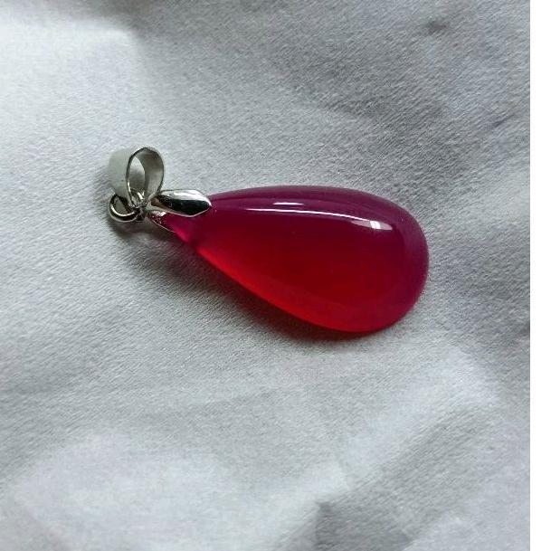 Liontin bandull/Batu akik natural RED BARON merah jambu kristal