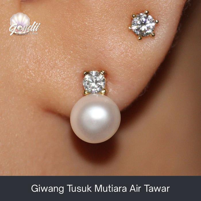 Giwang Tusuk Mutiara Asli