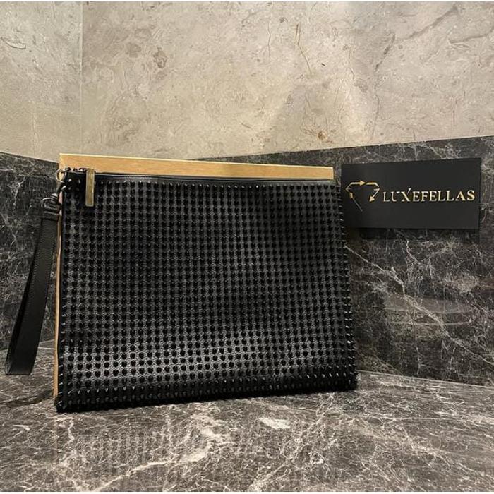 Christian Louboutin Black Stud Large Clutch