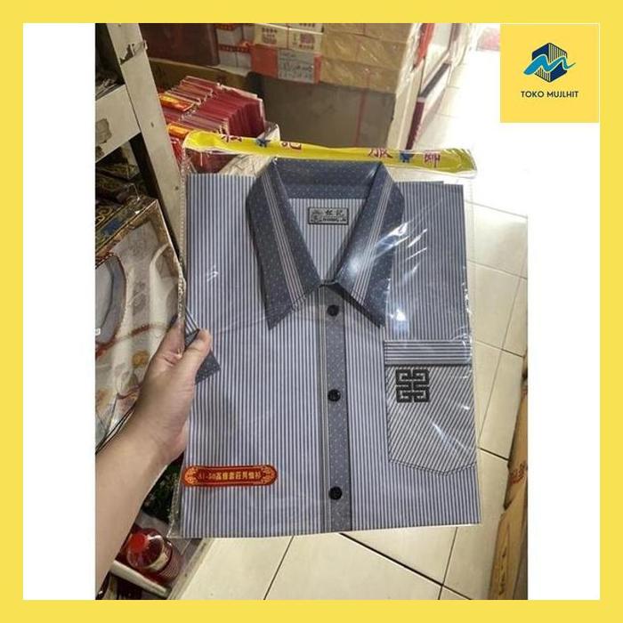 Mujlt^ Baju Kertas Sembahyang Pria Baju Ceng Beng Cowok Laki-Laki Kemeja Kertas Sembahyangan Leluhur