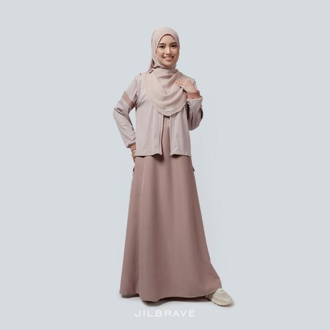 Jilbrave Lany Dress Gamis Wanita Cargo Boyish Style Dengan Outer Menyatu Original Best Seller