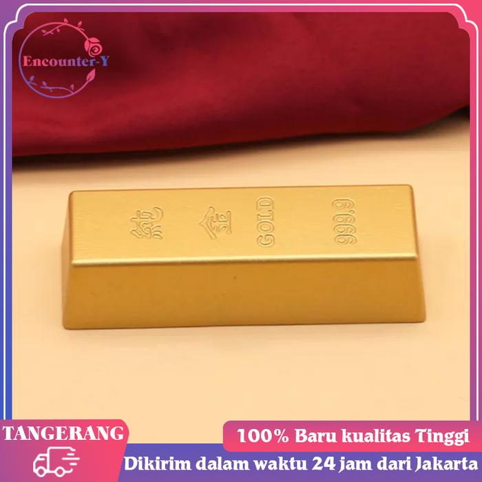 Emas Batangan Palsu Batangan Emas Logam Emas Batang Mainan Hiasan Gold Bar Simulasi
