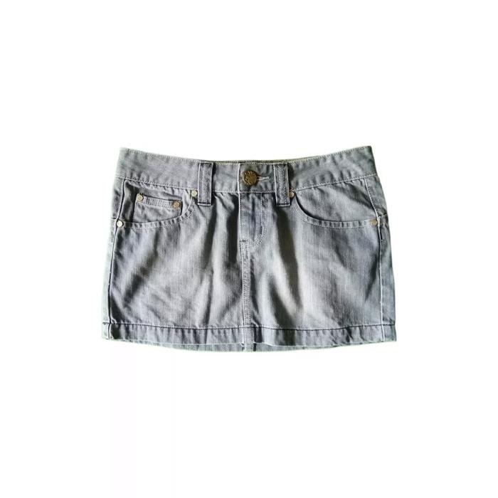 Roxy Blue Faded Denim Casual Mini Skirt Rok Pendek Cewek Wanita Original Second Merch Vintage Retro 