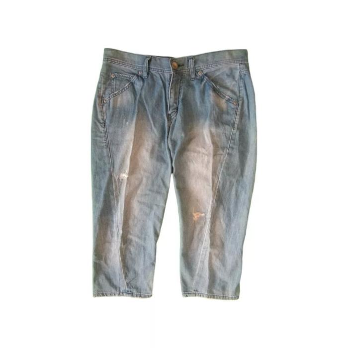 UNIQLO Blue Faded Denim Jeans Short Pants Celana Pendek Original Second Merch Japan Korea Brand Vint