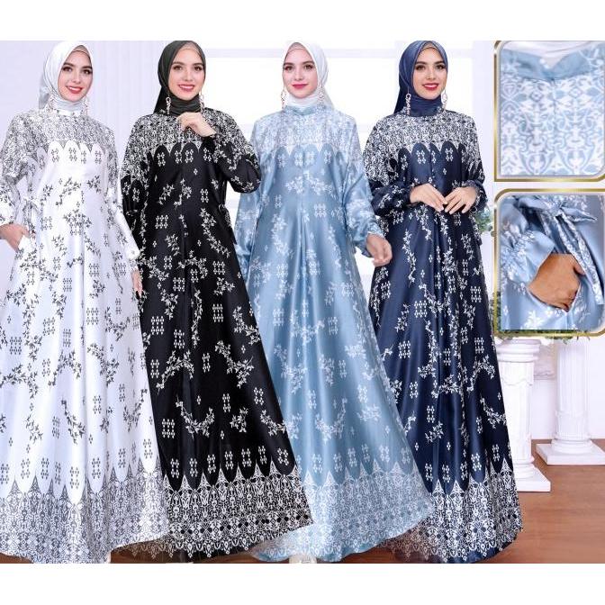 Gamis Sutra Import // Gamis Motif Terbaru // Gamis Silk Original Best Seller