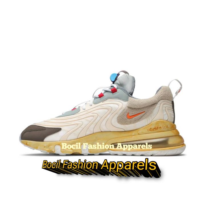 Sepatu Nike Air Max 270 React Trav!st Sc00t C4ctus White Gold [ 100% BNIB ] Brand New Include Box