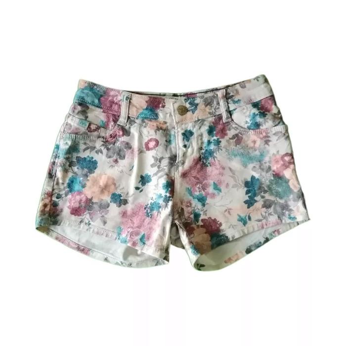 Zara Trafaluc Flower Pattern All Over Hot Pants Celana Pendek Cewek Wanita Original Second Merch Vin
