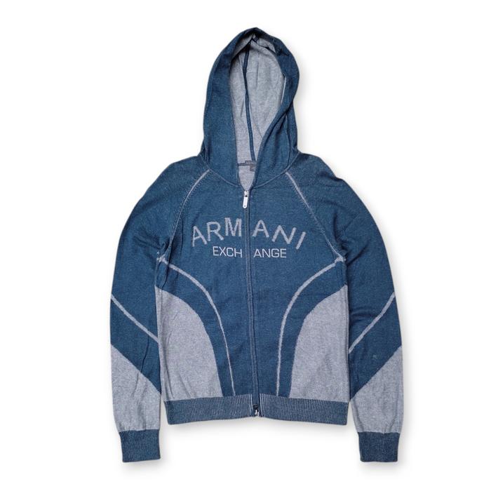 Armani Exchange Logo Font Knit Zip Hoodie