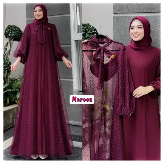 Serena Dress/Gamis Model Terbaru/Baju Syari Wanita Terbaru/Fashion Muslim/Bahan Ceruti/Ukuran Jumbo 