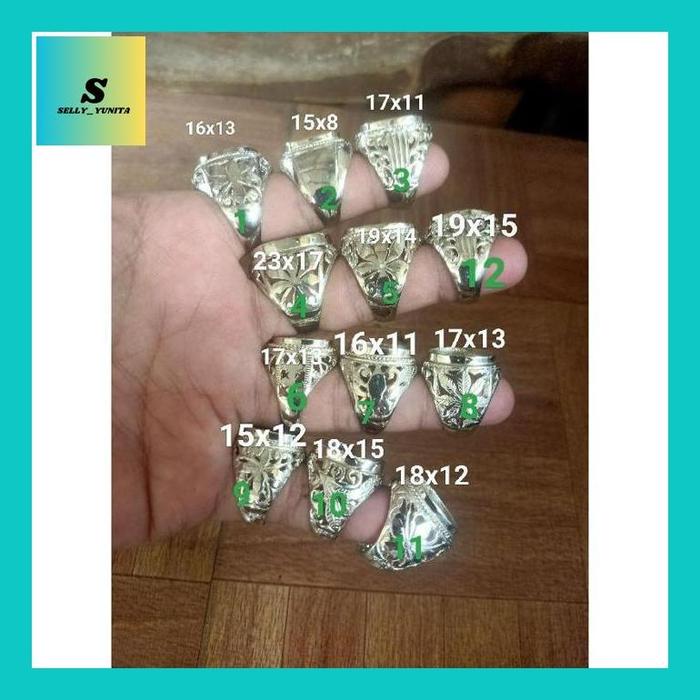 SELLYY** RING ALPAKA TANAM MOTIF PERAK HANDMADE