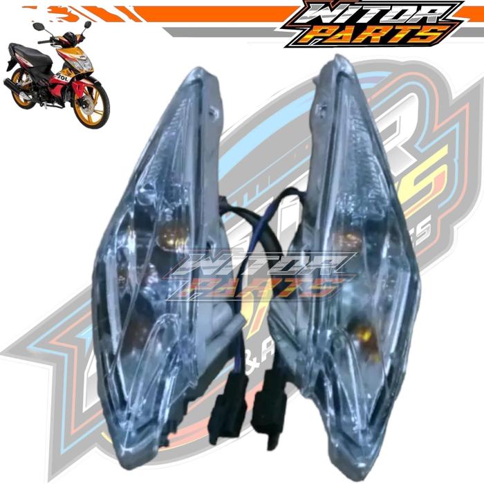 Tameng Dasi Cover Depan Honda Blade Lama Hitam Putih Merah Oren / Dasi Tameng Panel Dada Depan Honda