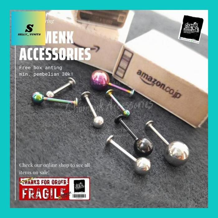 SELLYY** ANTING TINDIK STUD HELIX TRAGUS TITANIUM ANTING TINDIK BARBEL HELIX ANTING TINDIK STUD HELI