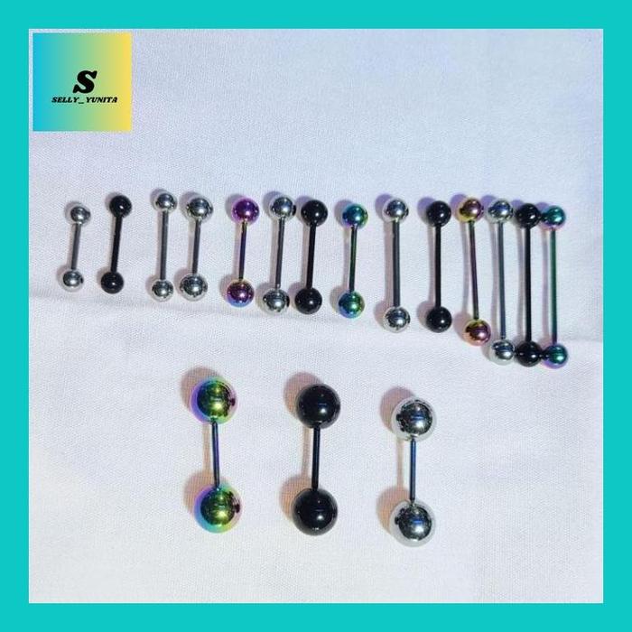 SELLYY** ANTING BARBEL TITANIUM ANTI KARAT / BARBEL LIDAH / BARBEL TELINGA / BARBEL INDUSTRIAL
