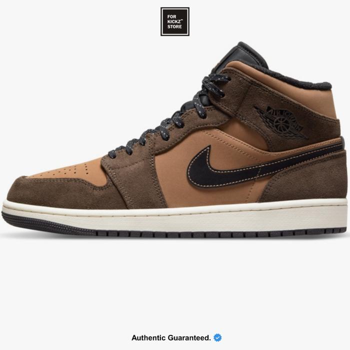 NIKE AIR JORDAN 1 MID SE DARK CHOCOLATE ARCHAEO BROWN