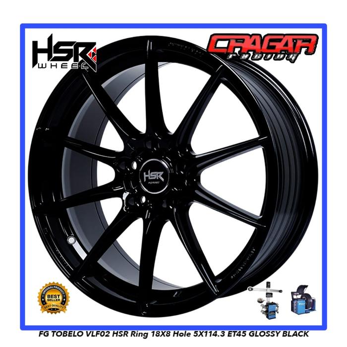 Velg Racing HSR Forged Disign R18 full black buat alphard venturer dll - HSR FG TOBELO