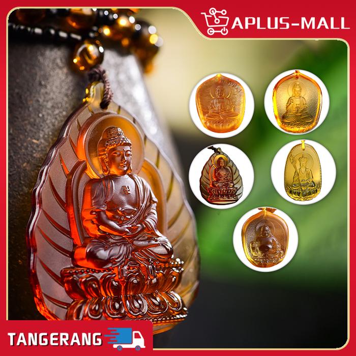 Liontin Kalung Buddha Sayu Liuli Liontin Berdana Kalung Liontin Buddha Maitreya / Buddha Pengobatan
