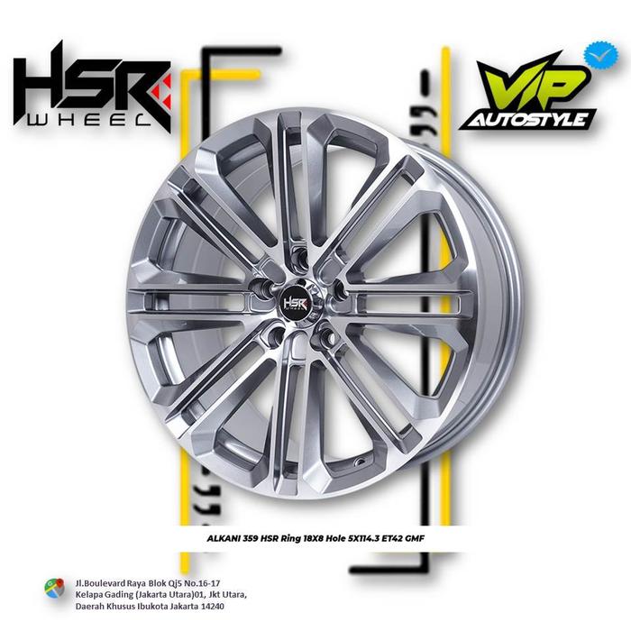 HSR ALKANI R18 - Velg Mobil Xpander, rush, Voxy, Vellfire, Yaris Cross Ring 18 - HSR ALKANI