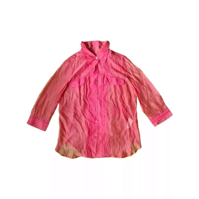 Crocodile Ladies Light Red Blouse Shirt Kemeja Cewek Wanita Original Second Merch Japan Korea Brand 