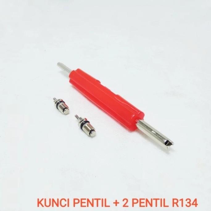 Paket Kunci Pentil 1 + Pentil AC Mobil 2pcs Asli Original  Pentil Toyota Honda Daihatsu Suzuki Avanz