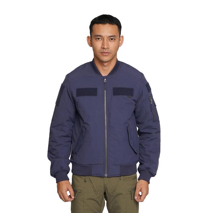 Jaket Bomber Eiger Original Navy Bahan Nilon Anti Angin Echo Bomber