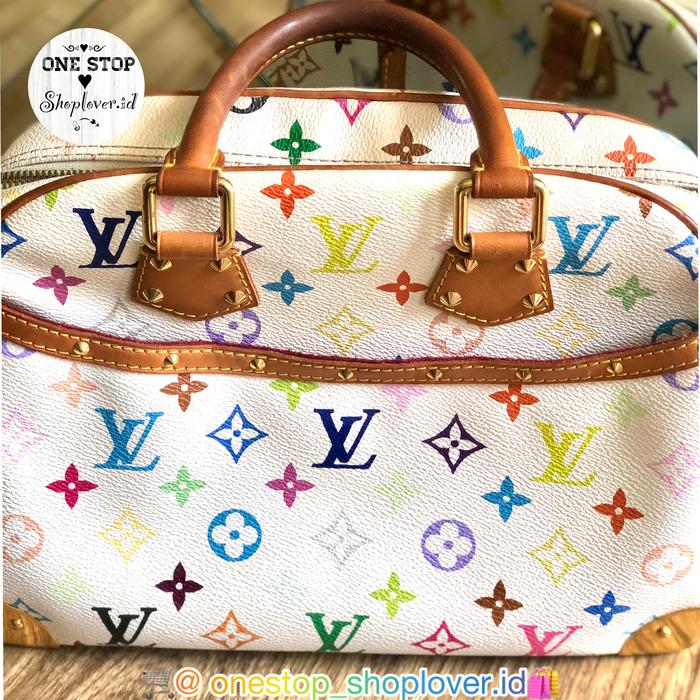 LOUIS VUITTON LV MONOGRAM MULTICOLOR TROUVILLE WHITE HANDBAG2006 PARIS