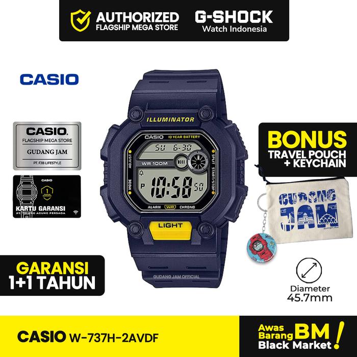 Casio General W-737H-2AVDF W-737H W-737 W737H W 737H