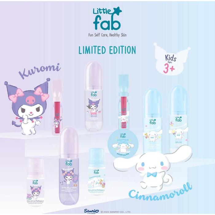 TERMURAH!! Little Fab x Sanrio Kids Kuromi Cinnamoroll UV Compact Powder Body Mist Hair Serum Lotion