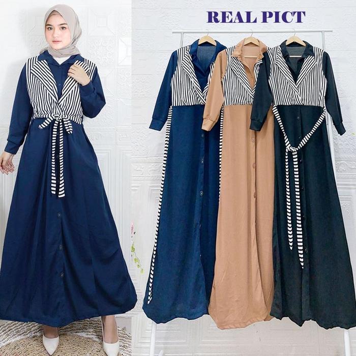 Tania Dress Nooz Azelia Maxy Gamis Panjang Wanita By Gl Fashion