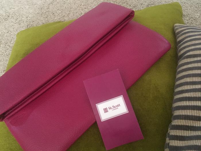 Clutch bag St. Scott London magenta 30x20cm