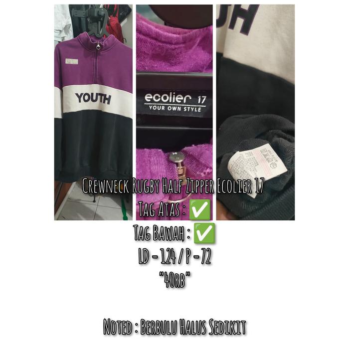 #Thrift - Crewneck Rugby Half Zipper Ecolier 17 @40K