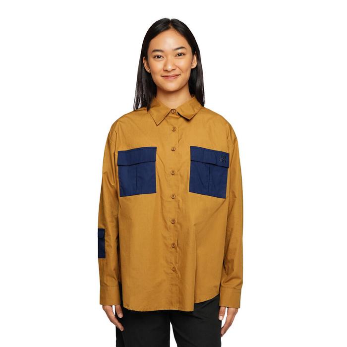 Kemeja Wanita Eiger Original Panjang Coklat Bahan Katun Bree Safari