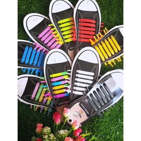 Tali Sepatu Silikon Elastis Wanita Pria Lazy Lace Waterproof Bagus