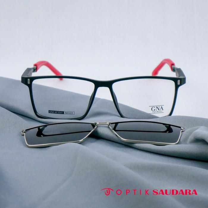 Optik Saudara - Frame Gna - Kacamata Pria Clip On Bahan Ringan Model Kotak Elegant F GNA M5541 C4 54