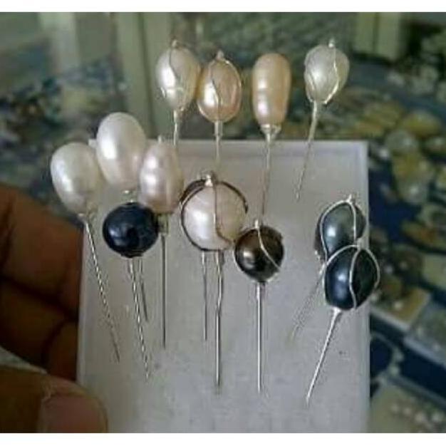 geraihijab_id Bros Tuspin Mutiara Air Tawar Original Lombok bahan Perak Murni 925