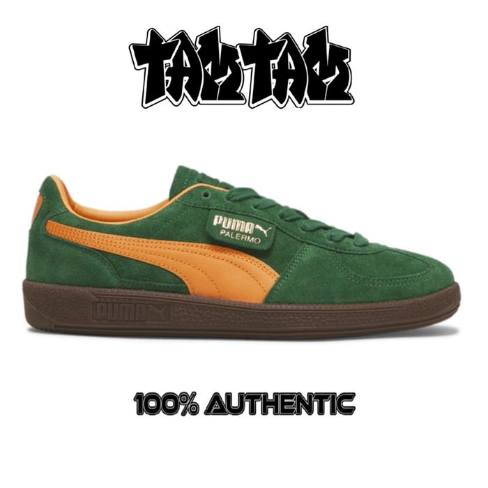Puma Palermo Suede Green Vine Clementine 100% Original
