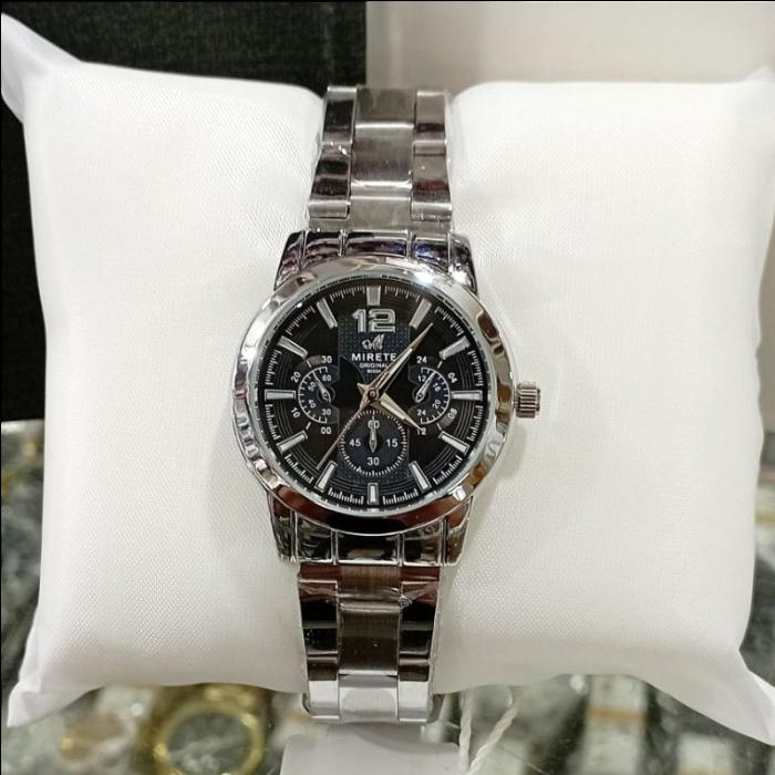 WTT Jam Tangan Mirete Original Wanita Stainless Steel Rantai Putih Tahan Air