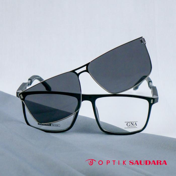 Optik Saudara - Frame Gna - Kacamata Pria Model Clip On Elegant Fashionable F GNA M5546 C1 54 CLIP O