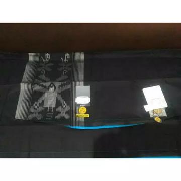 Sarung BHS Mercerized TKB Tumpal Kembang Polos Hitam Sarung BHS Mercerized