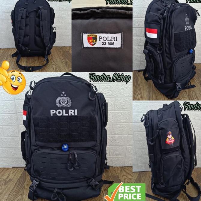 Tas Ransel BKO Hitam Logo POLRI Jatah Polri Tahun 2024. Kualitas Terbaik !