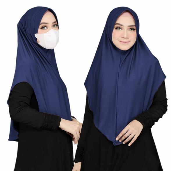 Premium !!! Hijab Instan Lubang Telinga Bergo Melinda Jersey - BERGO MELINDA