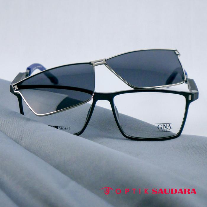 Optik Saudara - Frame Gna - Kacamata Pria Clip On Bahan Ringan Model Kotak Elegant F GNA M5541 C5 54